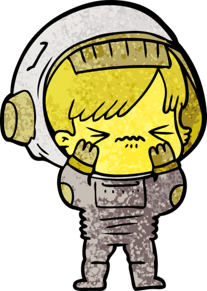 Bir insan tarafından çizilen hatayı yapan uzay kızı.