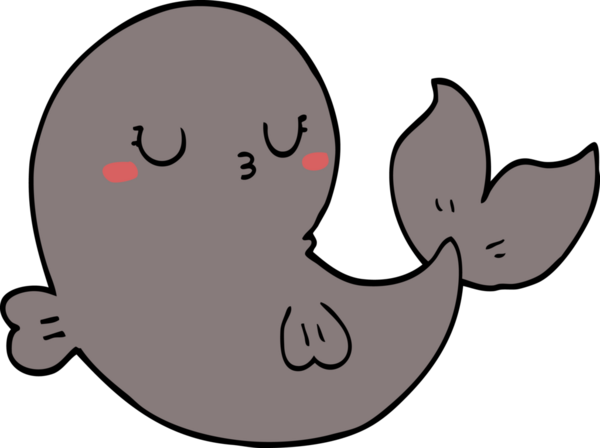 Bir insan tarafından çizilmiş şirin bir balina.