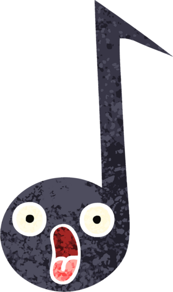 Bir insan tarafından çizilmiş bir notanın retro çizim tarzı karikatürü