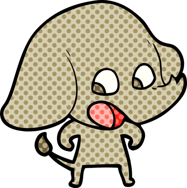 Bir insan tarafından çizilmiş şirin bir fil.