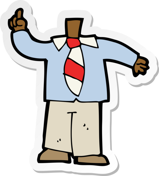 Bir insan tarafından çizilmiş bir karikatür çıkartması.