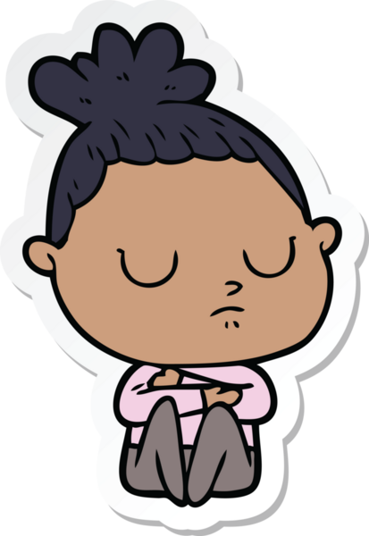 Bir insan tarafından çizilmiş bir karikatür çıkartması.