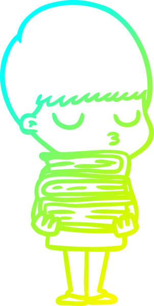 Bir çizgi film karakteri çizen soğuk gradyan bir çocuk bir insan tarafından çizilmiş.