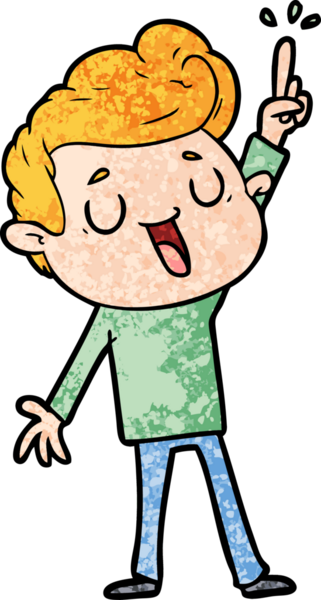 Bir insan tarafından çizilmiş mutlu çizgi film adamı.