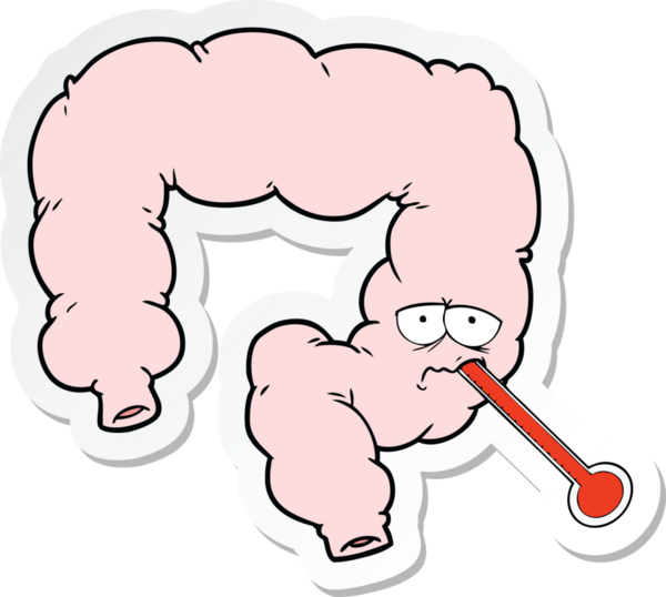 Bir insan tarafından çizilmiş sağlıksız bir bağırsağın çıkartması.