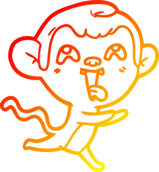 İnsan tarafından çizilmiş çılgın bir çizgi maymunun sıcak çizgi çizimi