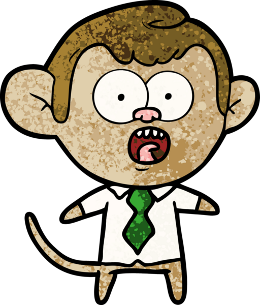 bir insan tarafından çizilmiş maymun iş adamı