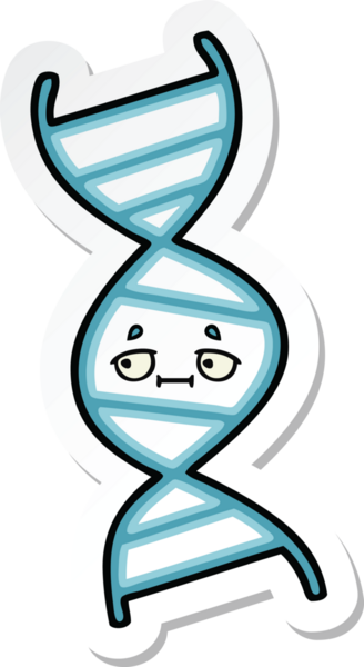 Bir insan tarafından çizilmiş şirin bir DNA ipliğinin çıkartması.