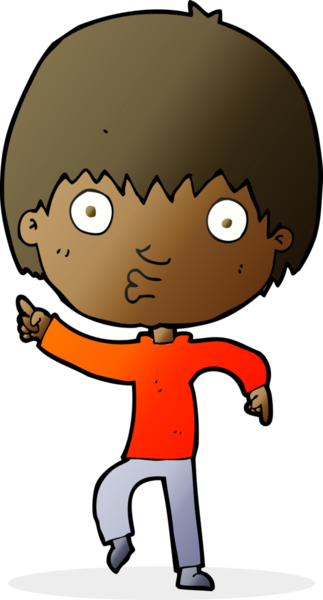 Bir insan tarafından çizilmiş çizgi film etkilenmiş çocuk.