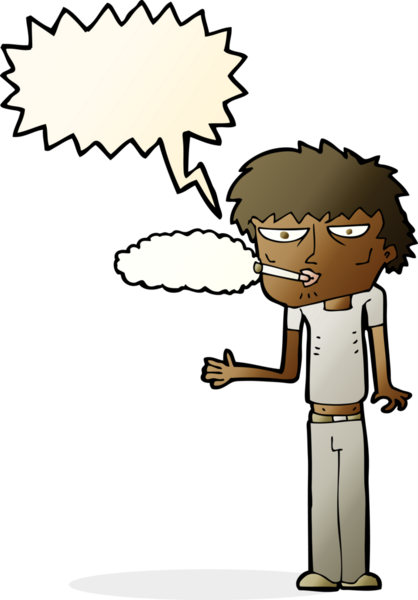 Bir insan tarafından çizilmiş konuşma balonu olan çizgi film tiryakisi.