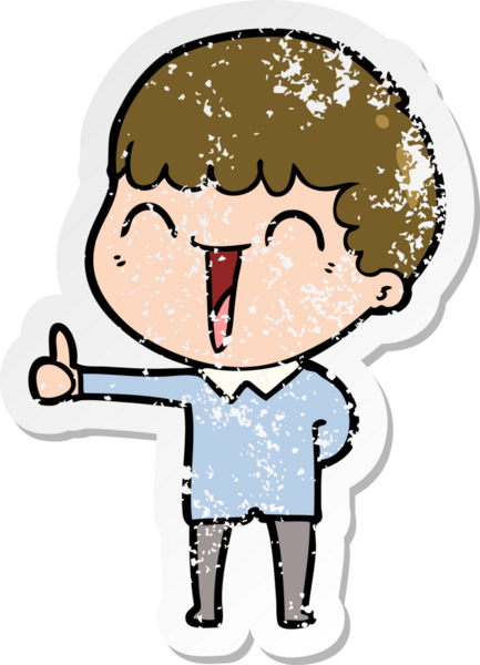 Bir insan tarafından çizilmiş mutlu bir adamın sıkıntılı çıkartması.