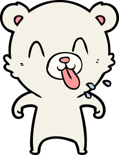 kaba karikatür kutup ayısının insan tarafından çizilmiş dili.