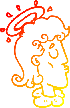 Bir insan tarafından çizilmiş karikatür melek yüzü.