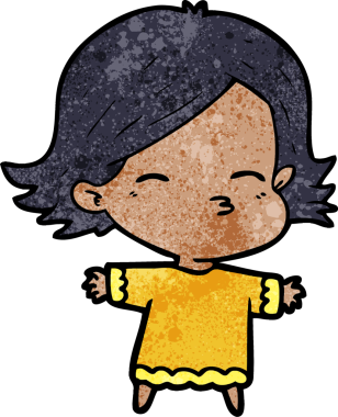 Bir insan tarafından çizilmiş karikatür kadın.