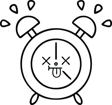 Bir insan tarafından çizilmiş bir alarm saati çizimi