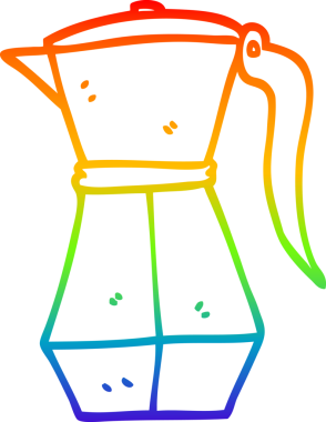 Bir insan tarafından çizilmiş karikatür fırın üstü espresso makinesinin çizimi.