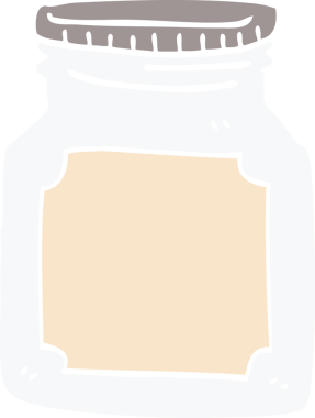 Bir insan tarafından çizilmiş karalama saklama kavanozu.