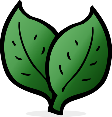 Bir insan tarafından çizilmiş çizgi film yaprağı.