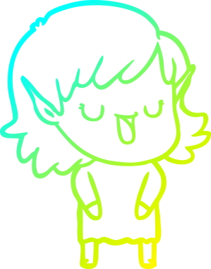 Bir insan tarafından çizilmiş soğuk gradyan çizgi çizimi.