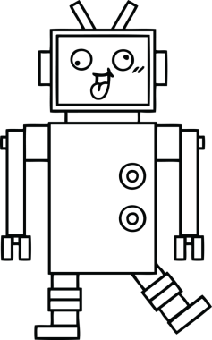 Bir insan tarafından çizilmiş robot çizimi