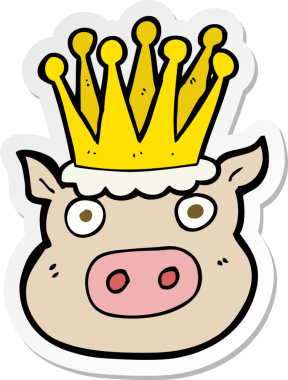 Bir insan tarafından çizilmiş karikatür etiketi.