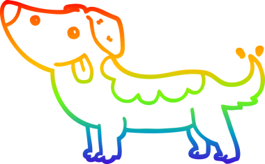 gökkuşağı gradyan çizimi bir insan tarafından çizilmiş bir çizgi köpek