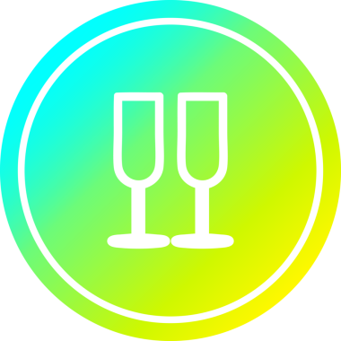 Bir insan tarafından çizilmiş havalı gradyan katmanlı şampanya bardakları.