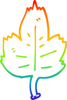 bir insan tarafından çizilmiş bir çizgi film yaprağının gradyan çizimi