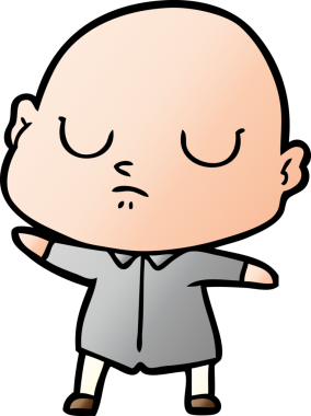 bir insan tarafından çizilmiş kel bir adam.