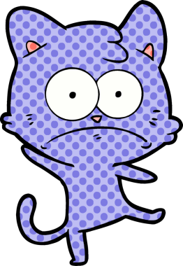 bir insan tarafından çizilmiş sinirli bir kedi.