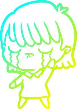 Bir insan tarafından çizilmiş ağlayan bir karikatür çizimi.