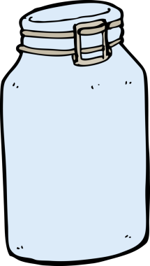 bir insan tarafından çizilmiş cam kavanoz.