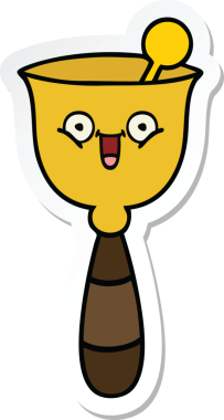 Bir insan tarafından çizilmiş şirin bir okul çanının çıkartması.