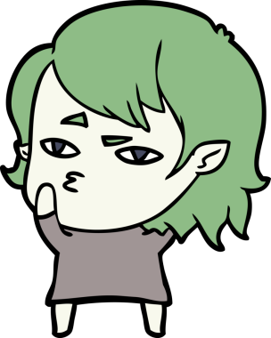 Bir insan tarafından çizilmiş vampir kız çizgi filmi.