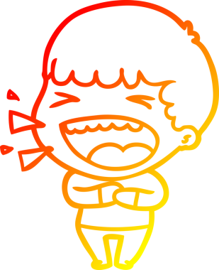 Bir insan tarafından çizilmiş gülen adamın sıcak çizgi çizimi.