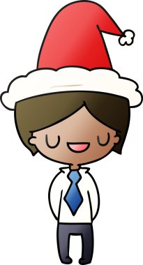 Bir insan tarafından çizilmiş Kawai çocuğunun el çizimi gradyan çizgi filmi.