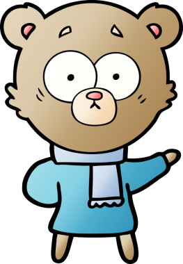 Bir insan tarafından çizilmiş sürpriz ayı karikatürü