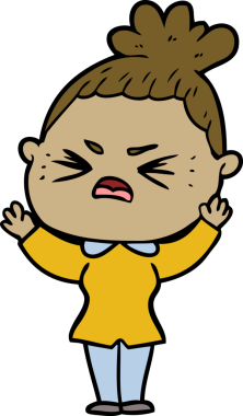 Bir insan tarafından çizilmiş kızgın bir kadın.