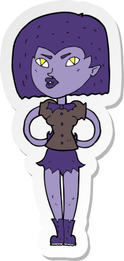 Bir insan tarafından çizilmiş vampir bir kızın çıkartması.