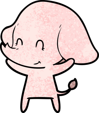 Bir insan tarafından çizilmiş şirin bir fil.