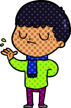 Bir insan tarafından çizilmiş huysuz çocuk çizgi filmi.