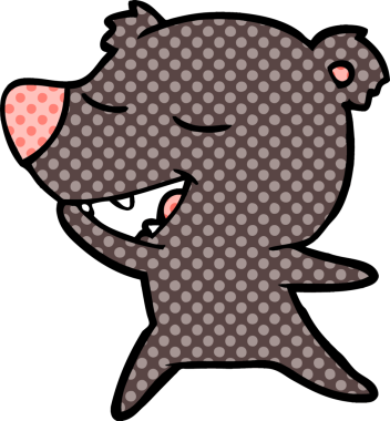 Bir insan tarafından çizilmiş çizgi film ayısı.