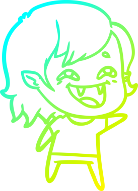 Bir insan tarafından çizilmiş gülen vampir kız çizgi filmi.