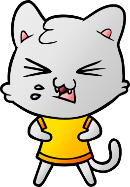 Bir insan tarafından çizilmiş kedi tıslaması.