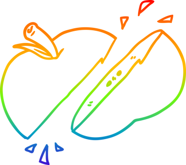 gökkuşağı gradyan çizgi çizimi Bir insan tarafından çizilmiş elma