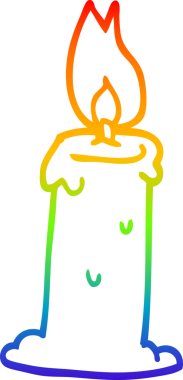 gökkuşağı gradyanı bir insan tarafından çizilmiş bir karton mumun çizimi