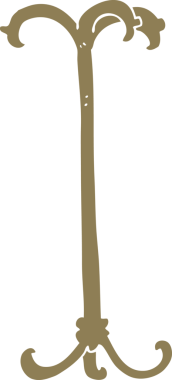 Bir insan tarafından çizilen palto standının düz renk çizimi