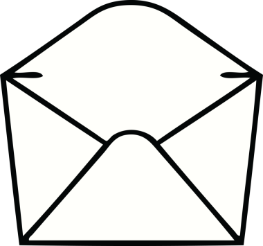 Bir insan tarafından çizilmiş garip bir karikatür zarfı.