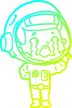 Bir insan tarafından çizilmiş ağlayan astronot çizgi filmi.