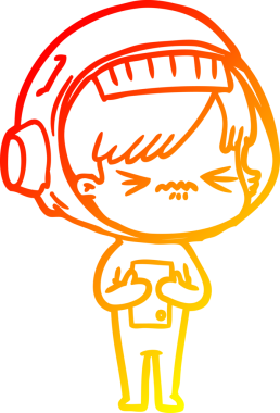 Bir insan tarafından çizilmiş bir astronot kadın çizgi çizimi.